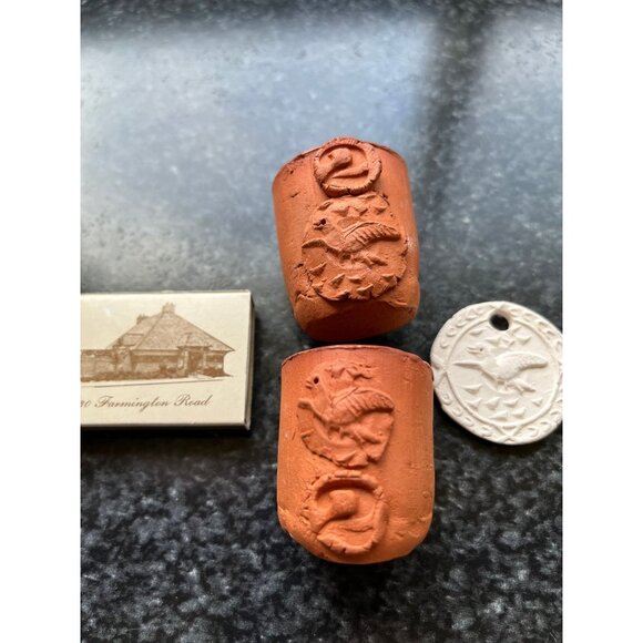Vtg Handmade Art Fine Pottery Mary Lark Detroit Artist Mini Liquor Glasses